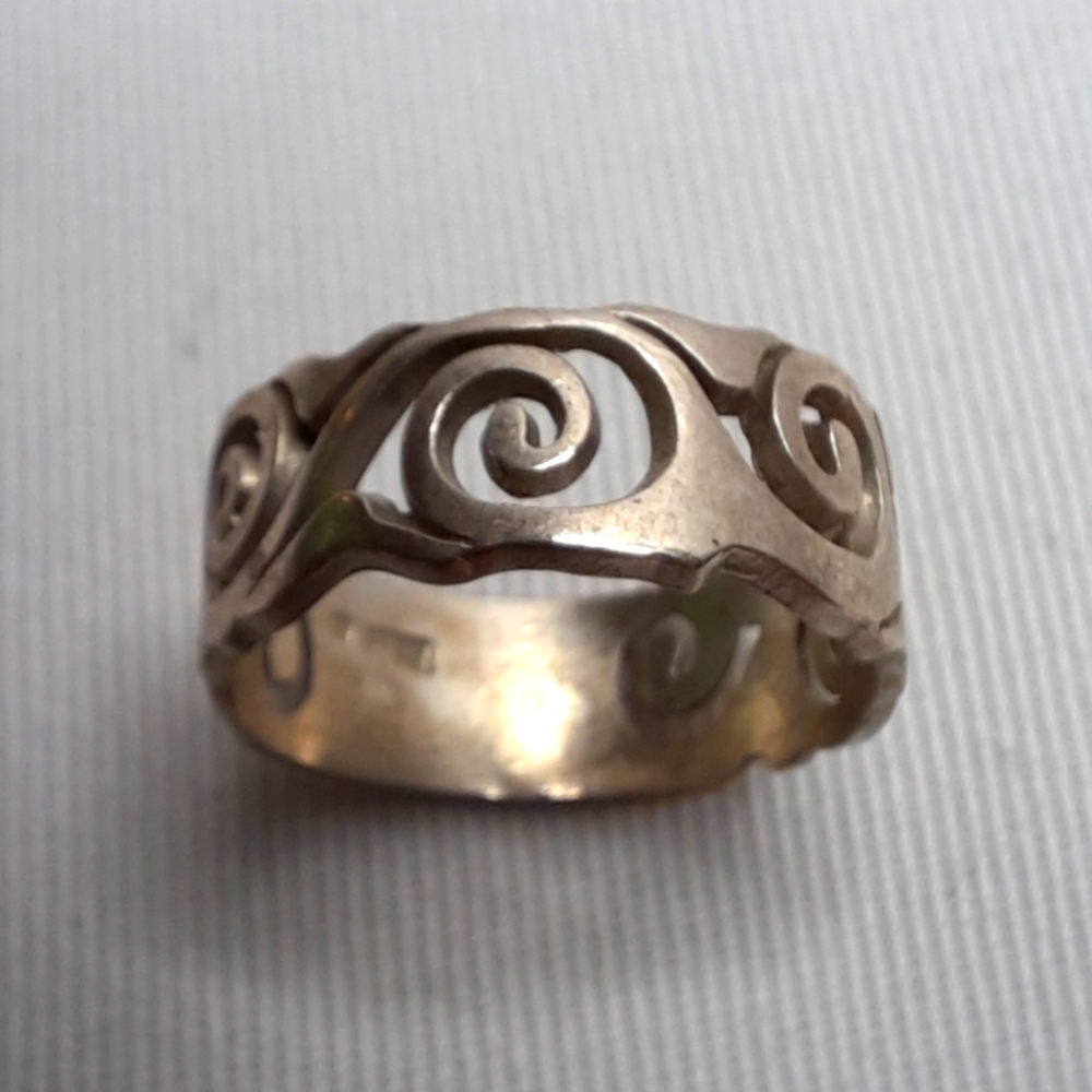 Silver Ocean Wave Ring